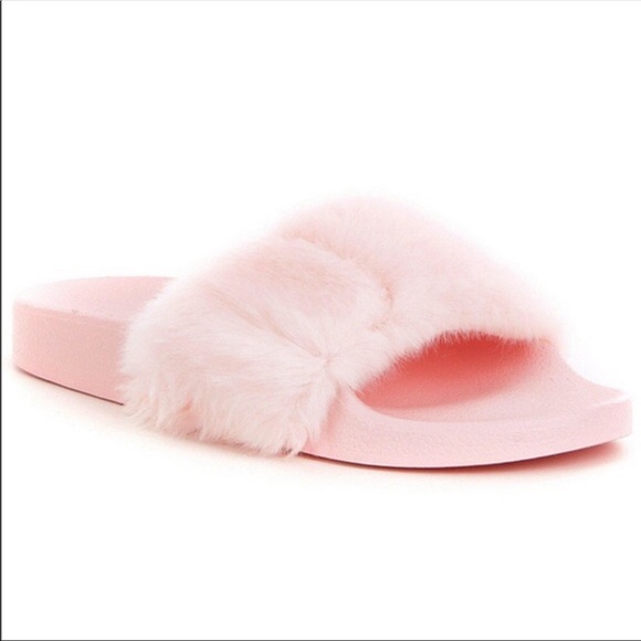Steve Madden Shoes - Steve Madden Pink Fur Slides